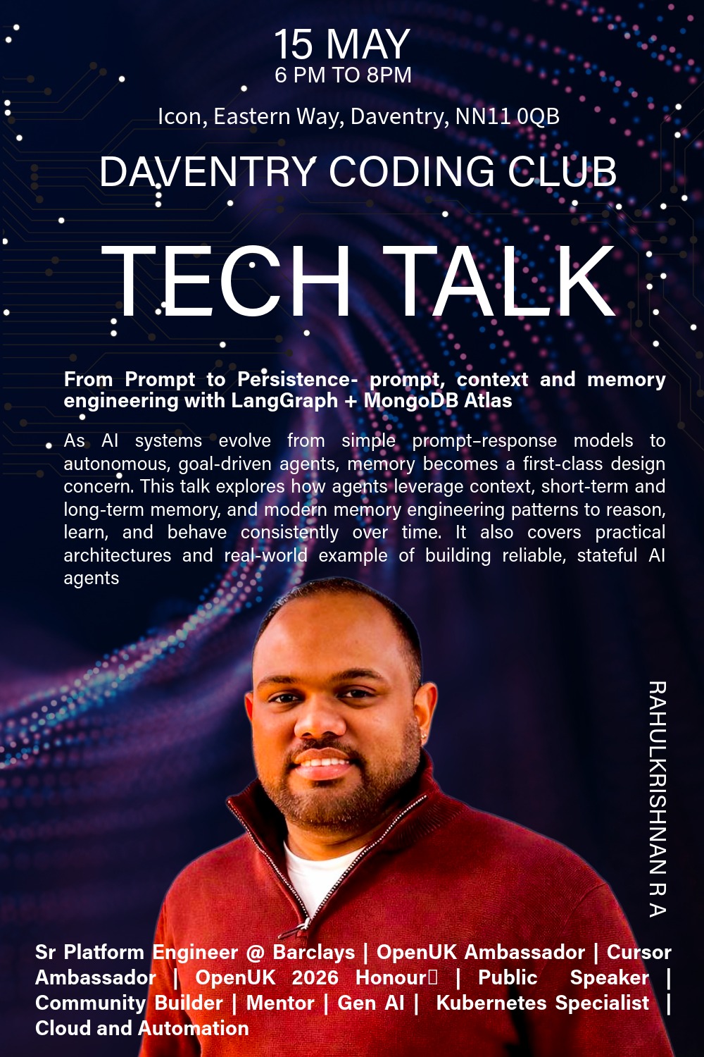 Tech Talk on From Prompt to Persistence by Rahulkrishnan R A
